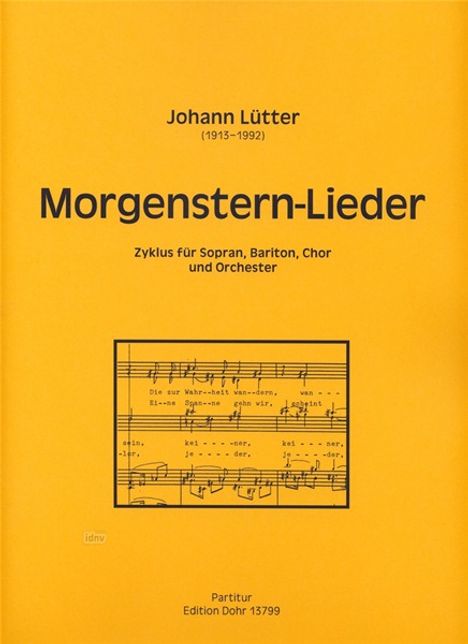 Morgenstern-Lieder für Sopran, Bariton, Chor und Orchester, Noten