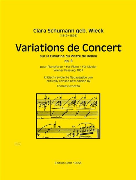 Clara Schumann: Variations de Concert für Klavier op. 8, Noten