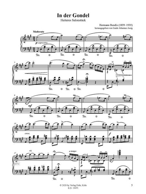 Hermann Bendix: Zwei Klavierstücke op. 20, Noten