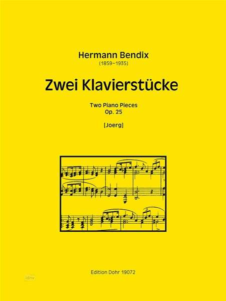 Hermann Bendix: Zwei Klavierstücke op. 25, Noten