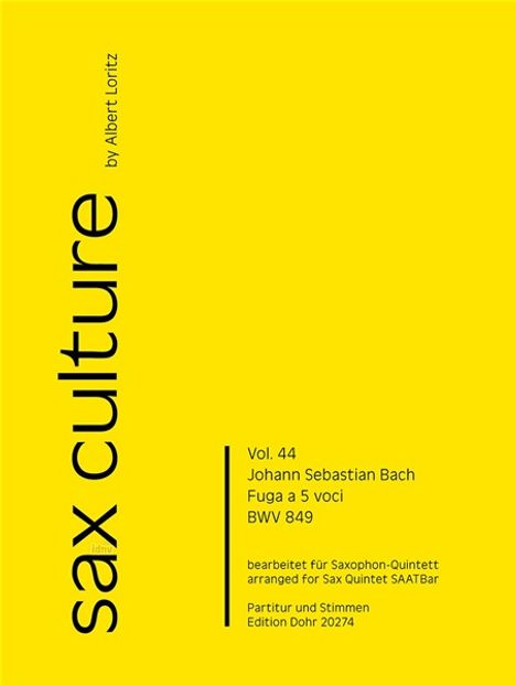 Johann Sebastian Bach: Fuga a 5 voci BWV 849, Noten