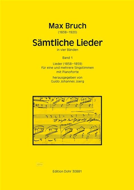 Max Bruch: Sämtliche Lieder, Noten