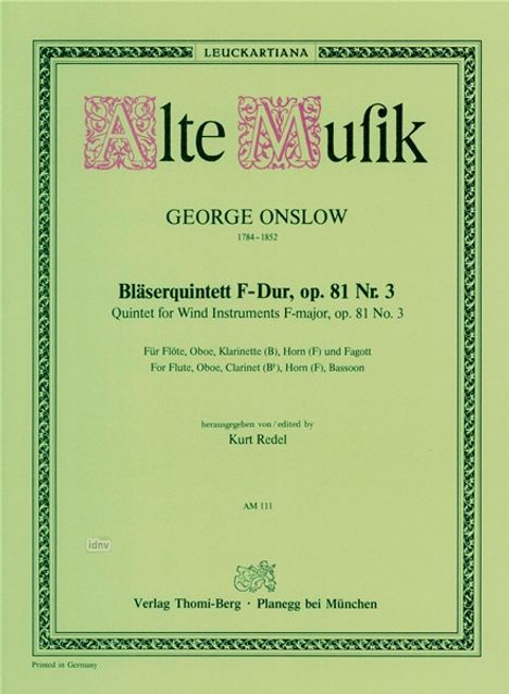 George Onslow: Quintett F-Dur op. 81/3, Noten