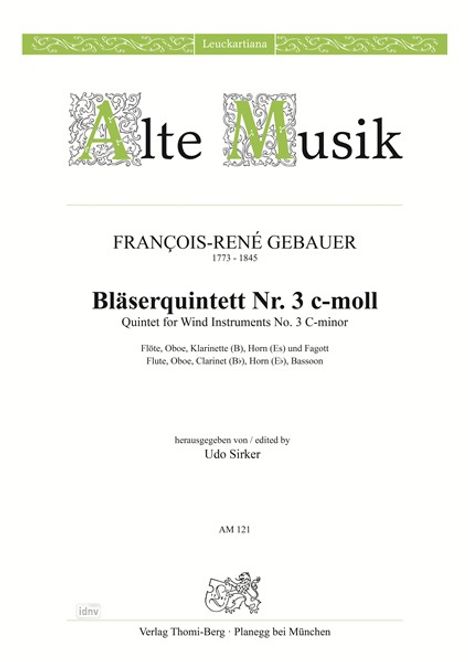 Francois-René Gebauer: Quintett Nr. 3 c-moll, Noten