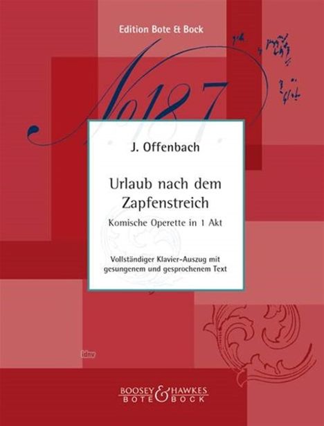 Urlaub nach dem Zapfenstreich (1867), Noten