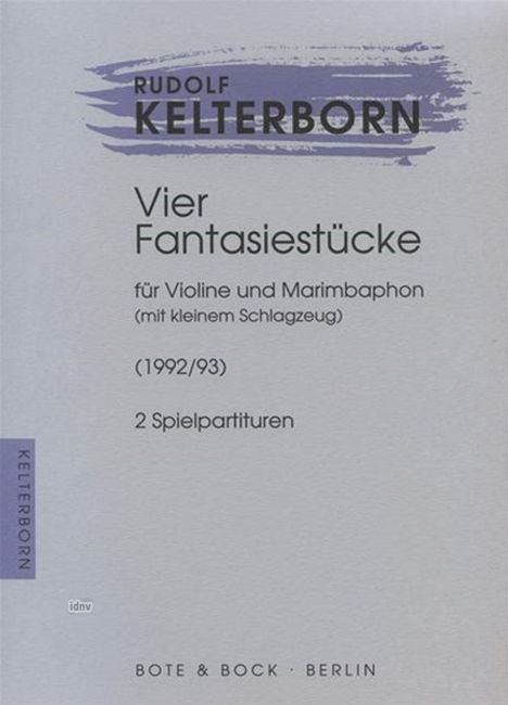 Rudolf Kelterborn: Vier Fantasiestücke, Noten