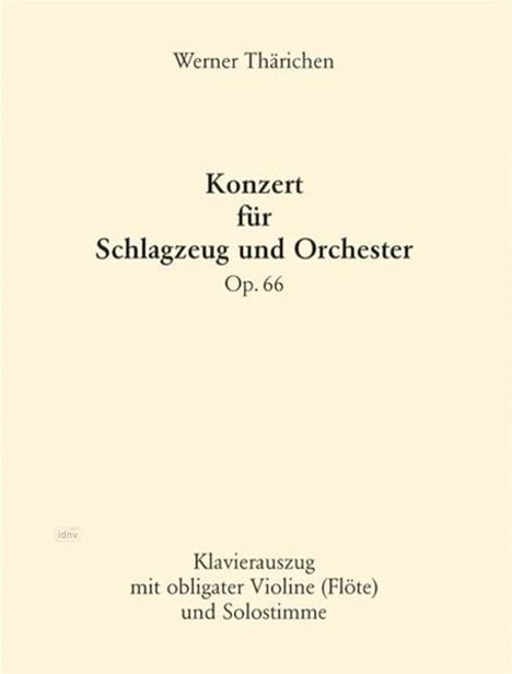 Werner Thärichen: Konzert für Schlagzeug und Orc, Noten