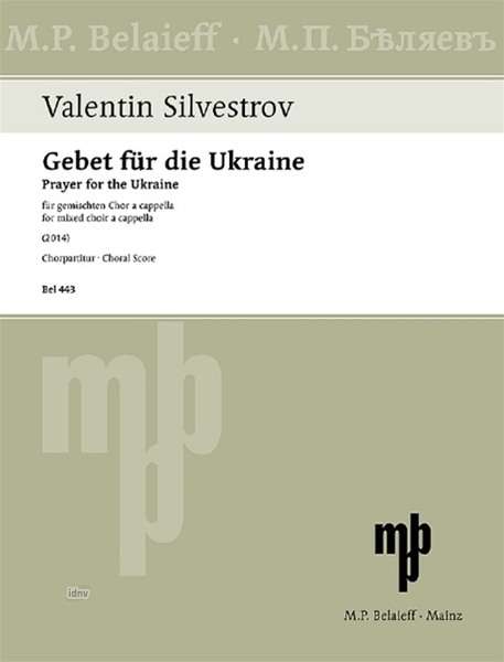 Valentin Silvestrov: Gebet für die Ukraine (2014), Noten