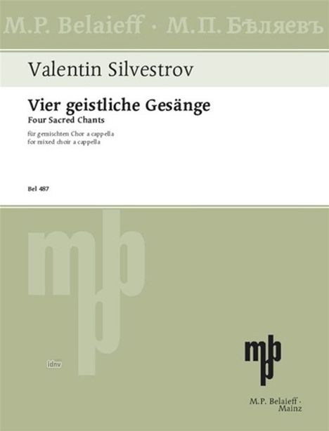Valentin Silvestrov: Vier geistliche Gesänge für gemischten Chor a cappella (2022), Noten
