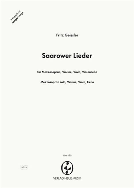 Saarower Lieder, Noten