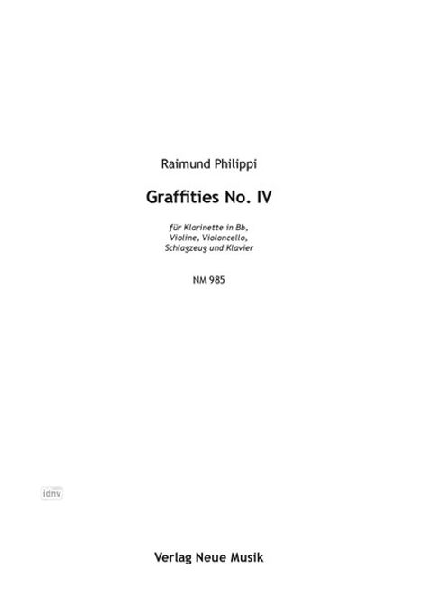 Raimund Philippi: Graffities No. IV, Noten