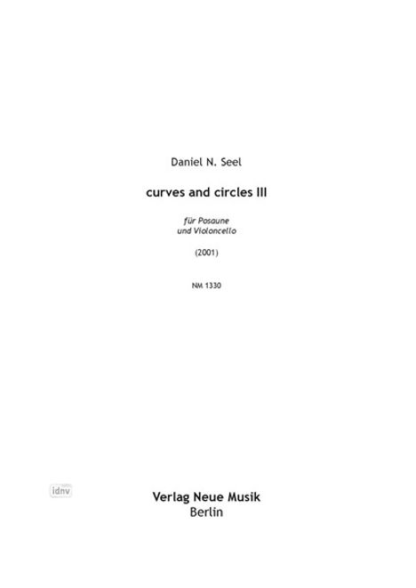 Daniel N. Seel: curves and circles III für Posaune und Violoncello (2001), Noten