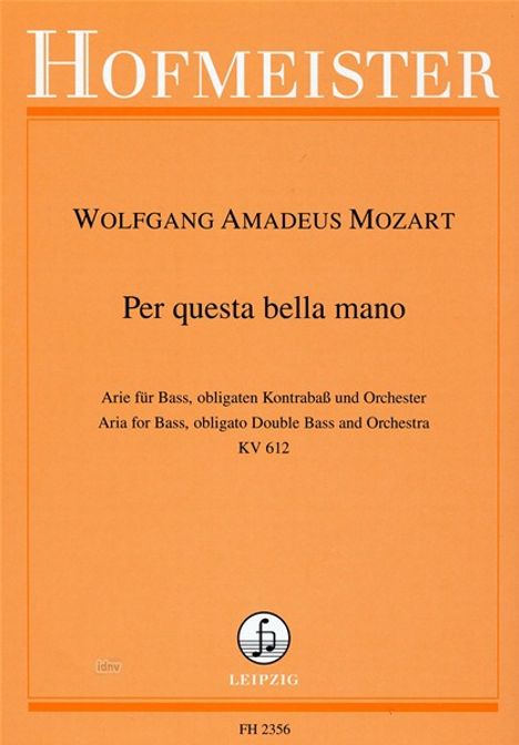 Wolfgang Amadeus Mozart: „Per questa bella mano“, Noten