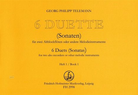 Georg Philipp Telemann: 6 Duette (Sonaten), Noten