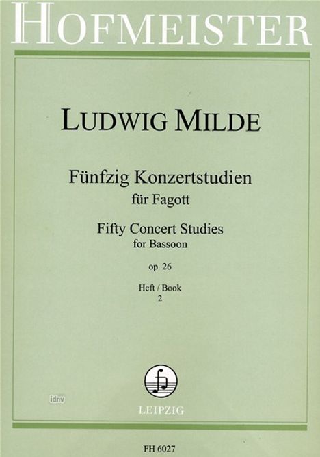 Ludwig Milde: 50 Konzertstudien, Heft 2 op., Noten