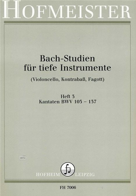 Bach-Studien für tiefe Instrumente, Noten