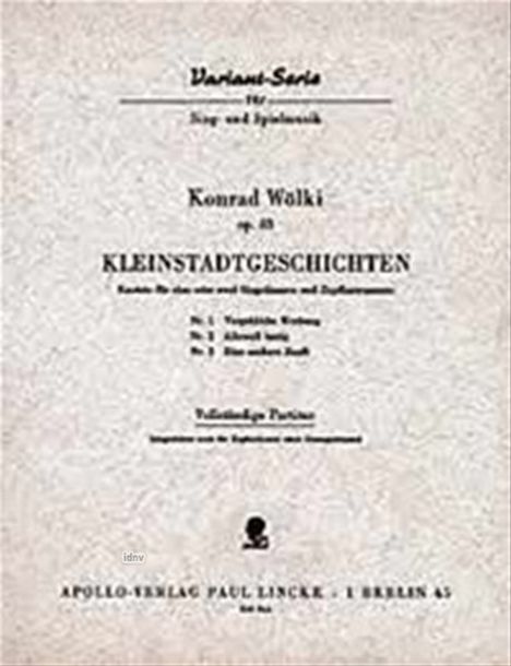 Konrad Wölki: Kleinstadtgeschichten op. 43, Noten