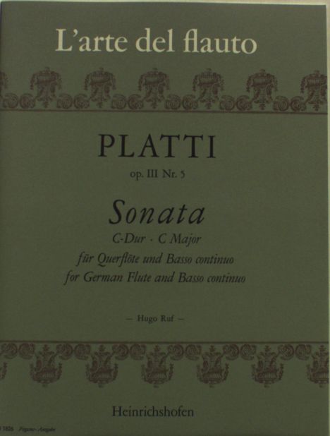 Giovanni Benedetto Platti: Platti, Giovanni Ben:Son. f. Querfl. u. Basso, Noten