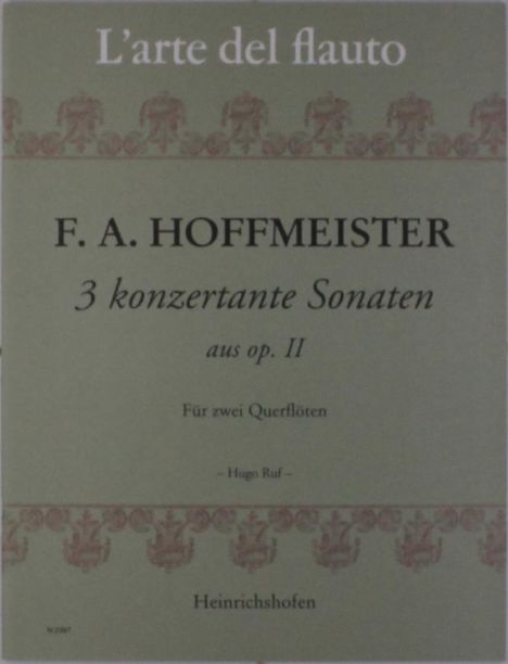 Franz Anton Hoffmeister: 3 konzertante Sonaten aus Opus, Noten