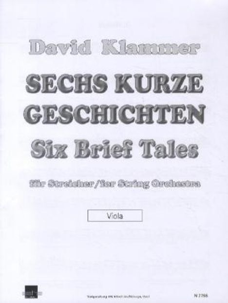 Sechs kurze Geschichten für Streicher, Stimme Viola, Noten