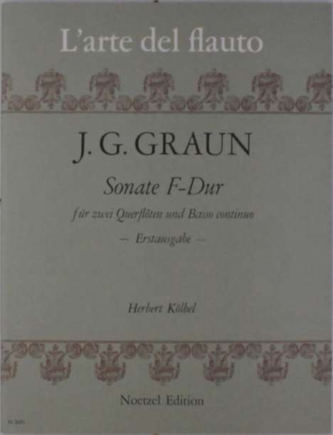 Johann Gottlieb Graun: Sonate für 2 Querflöten und Ba, Noten