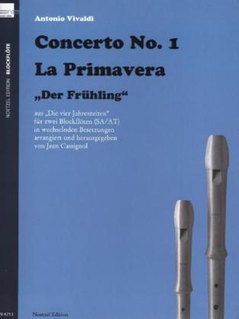 Antonio Vivaldi: Der Frühling, für 2 Blockflöten, Spielpartitur, Noten