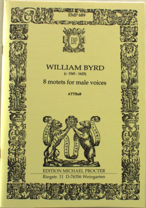 William Byrd: 8 motets for male voices, Noten