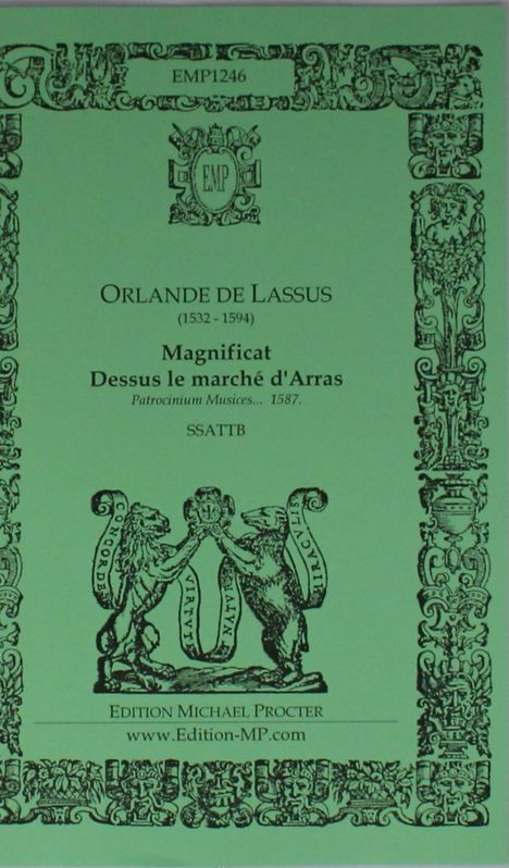 Orlando di Lasso (Lassus): Magnificat Dessus le marché d'Arras, Noten