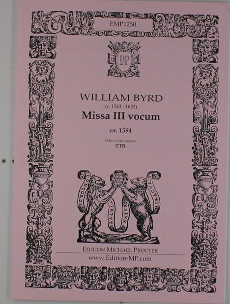 William Byrd: Missa 3 vocum, Noten