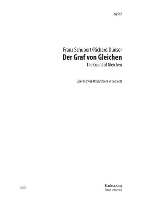Franz Schubert: Der Graf von Gleichen (D-Verz. 918) für 10 Sänger, gemischten Chor und Orchester, Noten