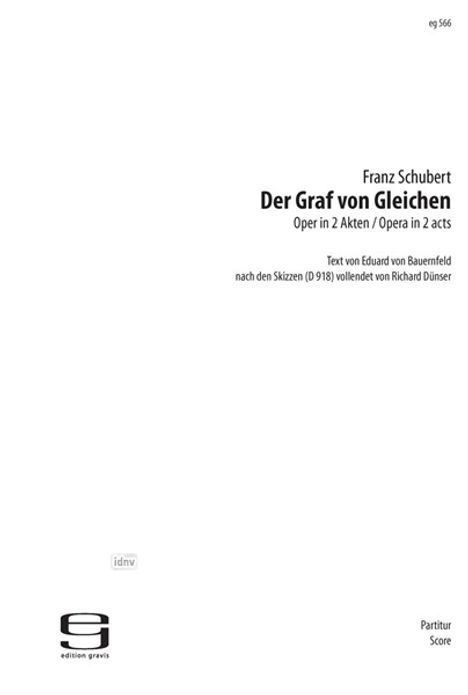 Franz Schubert: Der Graf von Gleichen (D-Verz. 918) für 10 Sänger, gemischten Chor und Orchester, Noten