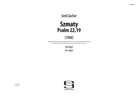 Gerd Zacher: Szmaty für Orgel, Noten