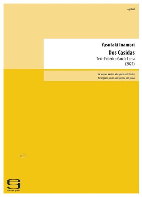 Dos Casidas für Sopran, Violine, Vibraphon und Klavier (2021), Noten