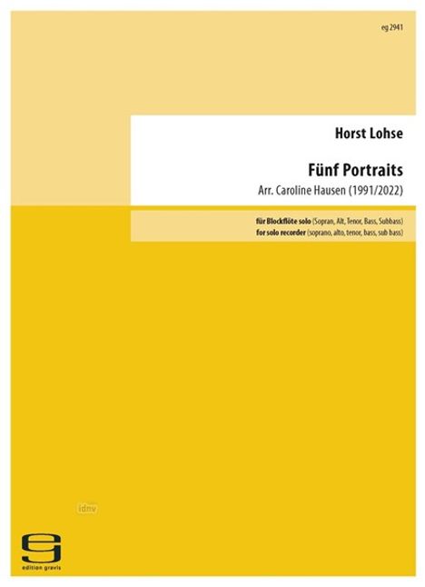Horst Lohse: Fünf Portraits (1991/2022), Noten