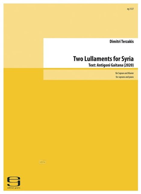 Two Lullaments for Syria für Sopran und Klavier (2020), Noten