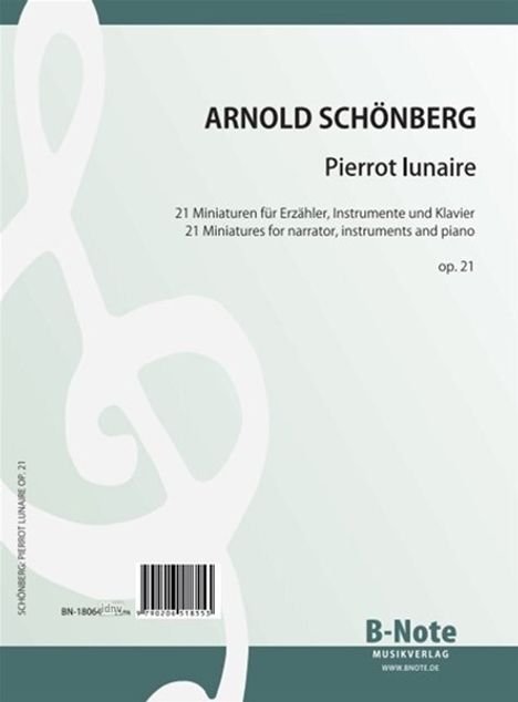 Arnold Schönberg: Pierrot lunaire für Stimme, Instrumente und Klavier op.21 (Klavierpartitur), Noten