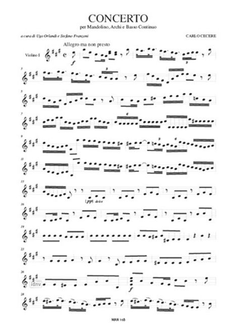Carlo Cecere: Concerto in A maj for Mandolin, Strings and Continuo, Noten