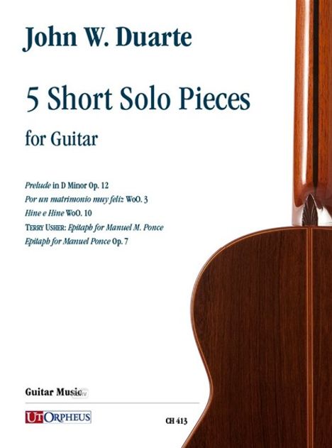 John W. Duarte: 5 Short Solo Pieces for Guitar. Werke von Terry Usher und weitere. Ut Orpheus Logo unten.