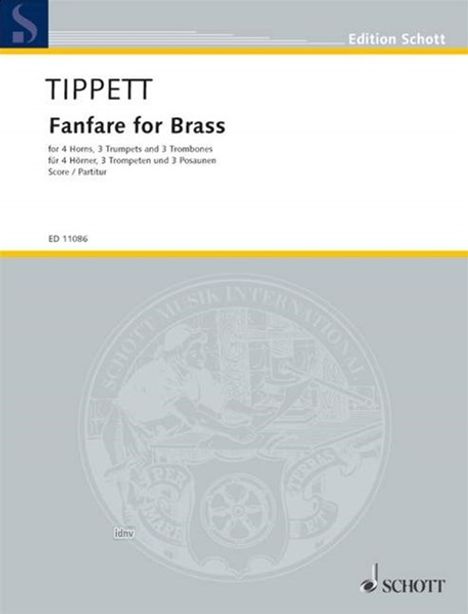 Michael Tippett: Tippett,S.M.        :Fanfare No.1... /P /BLECH, Noten