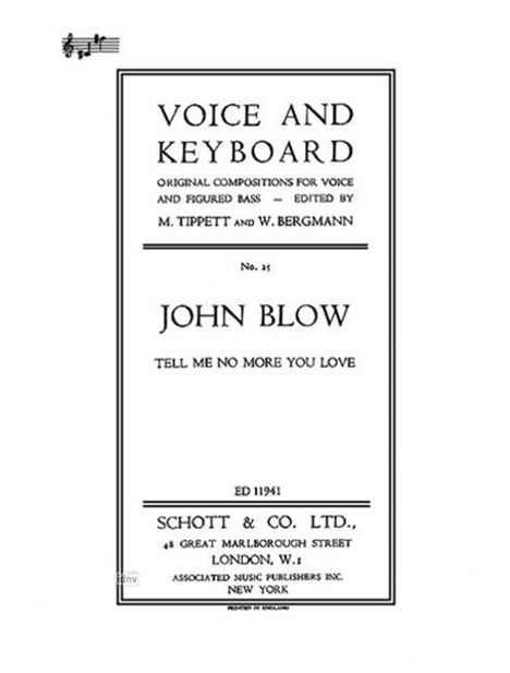 John Blow: Tell me no more you love, Noten