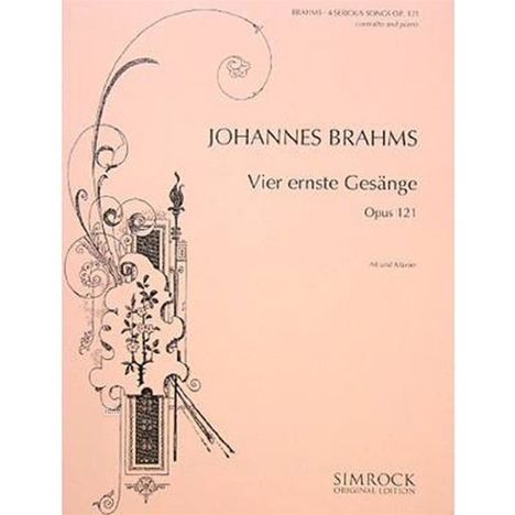 Johannes Brahms: Brahms,J.           :4 ernste Ge...121 /ASolo/Klav, Noten