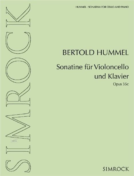 Bertold Hummel: Hummel, B: Sonatine für Violoncello und Klavier, Buch