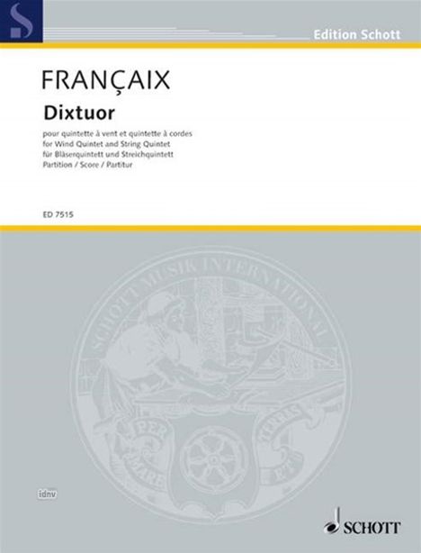 Jean Francaix: Dixtuor, Noten