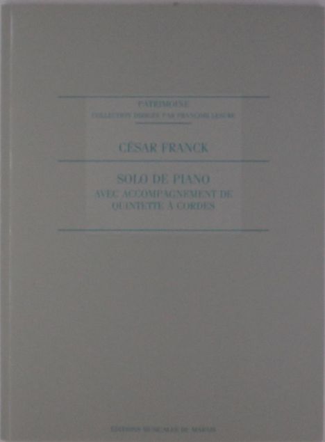 Franck: Solo De Piano, Noten