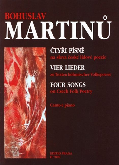 Bohuslav Martinu: Vier Lieder, Noten