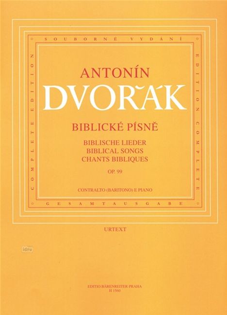 Antonin Dvorak: Biblische Lieder op. 99, Noten