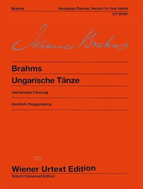 Johannes Brahms: Ungarische Tänze, Noten