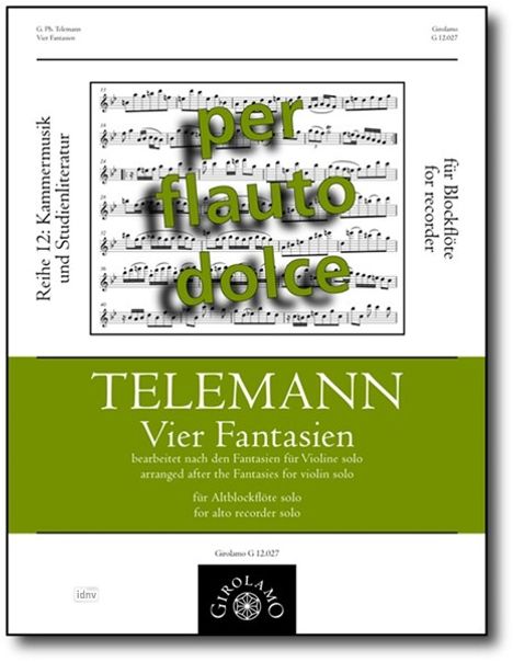 Georg Philipp Telemann: Vier Fantasien, Noten