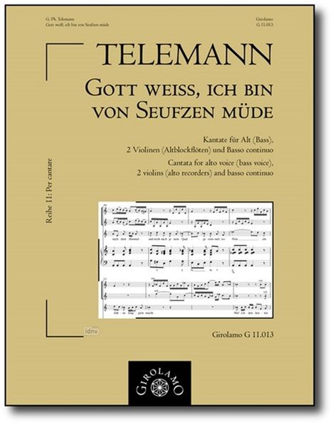 Georg Philipp Telemann: Gott weiß, ich bin von Seufzen müde (1731), Noten