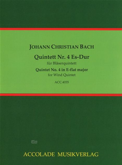 Johann Christian Bach: Bach,J.C.           :Bläserquint... /BP/SS /BlQuin, Noten